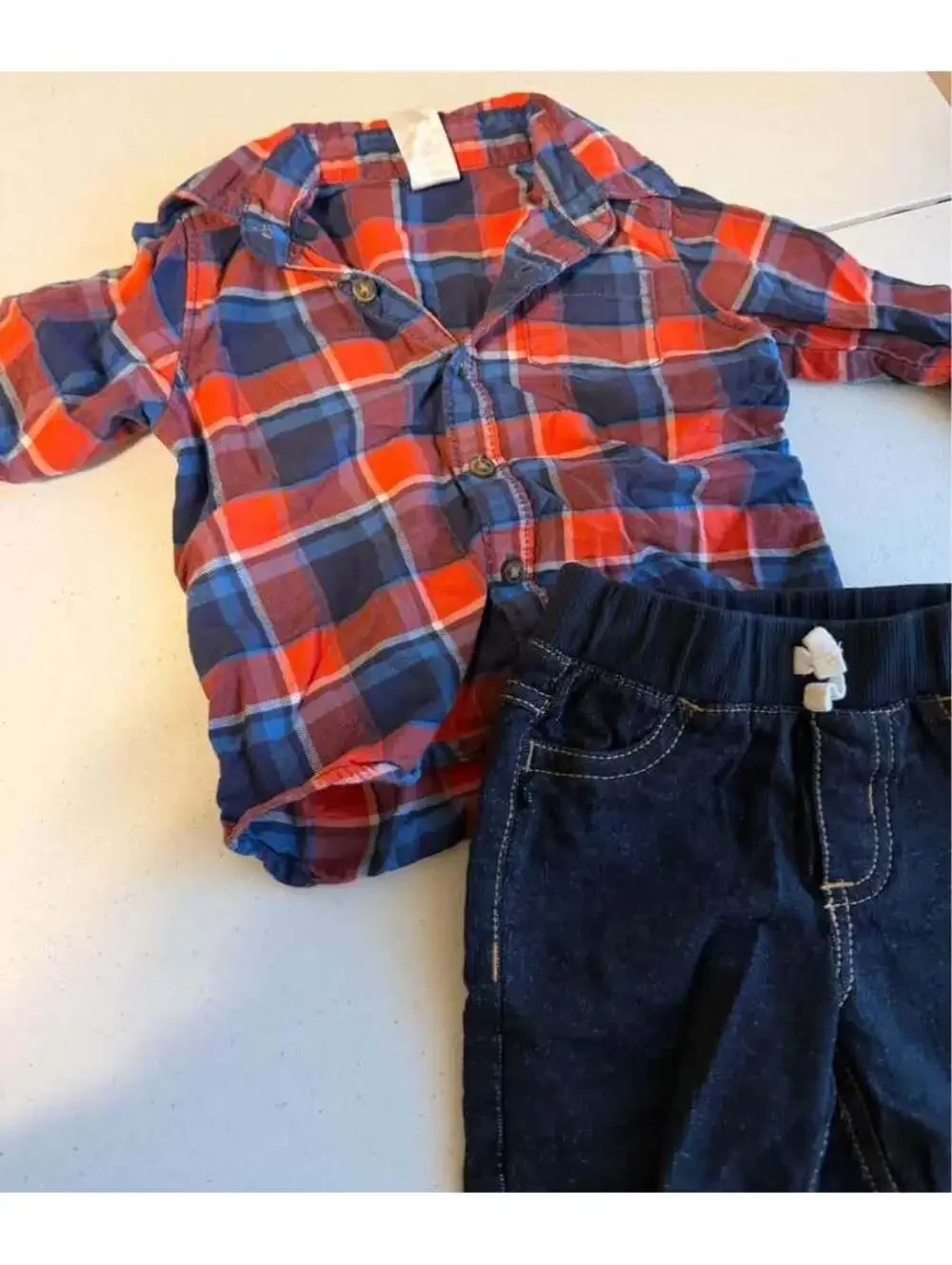 Carter's 9 Months Plaid Shirt and Jogger Set